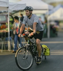 Bike paramedic at farmers market